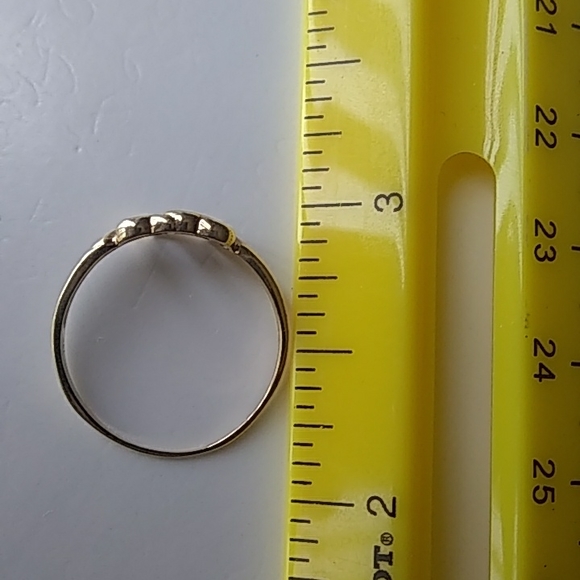 14k yellow gold two hearts ring - Picture 2 of 4